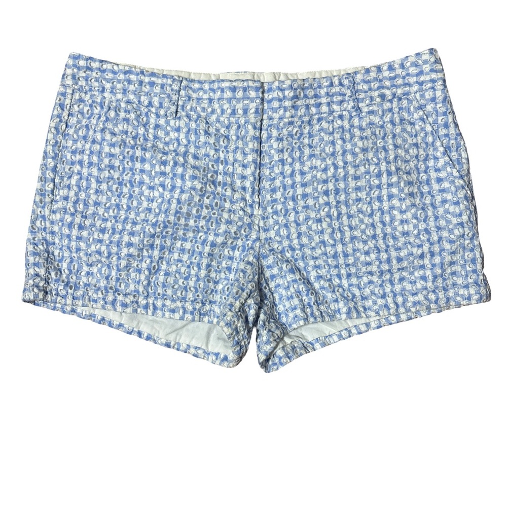Lands' End Light Blue Patterned Low Rise Shorts